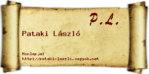 Pataki László névjegykártya